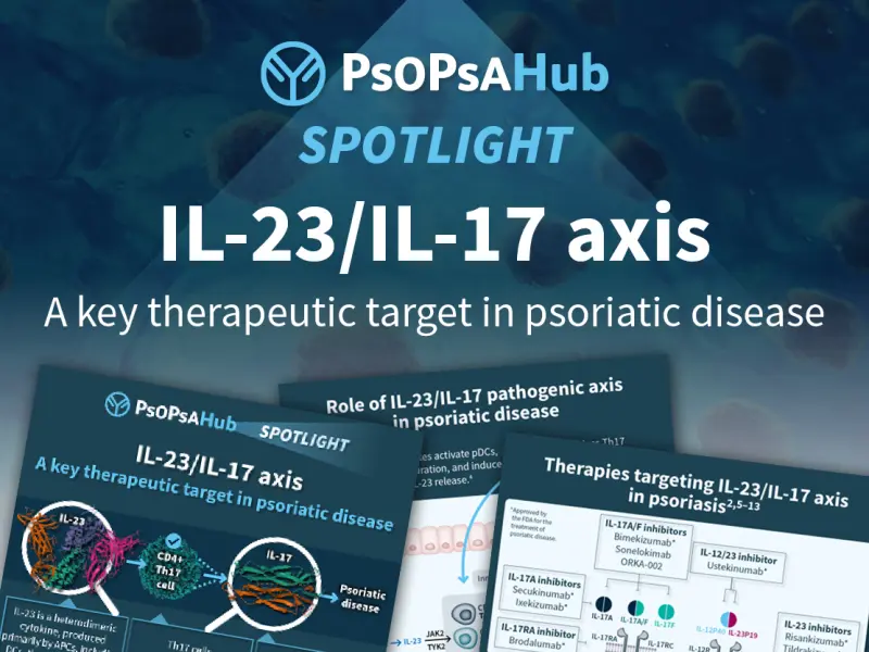 Targeting the IL-23/IL-17 axis in psoriatic disease